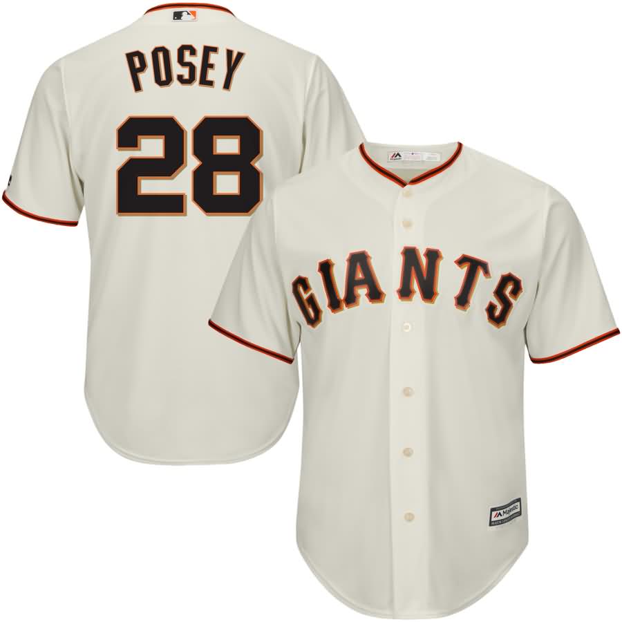 Buster Posey San Francisco Giants Majestic Ivory Fashion Cool Base Player Jersey - Cream