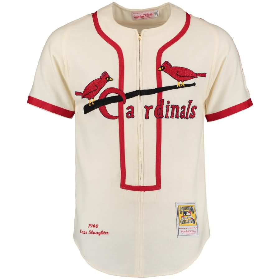 Enos Slaughter St. Louis Cardinals Mitchell & Ness 1946 Throwback Player Jersey - Cream