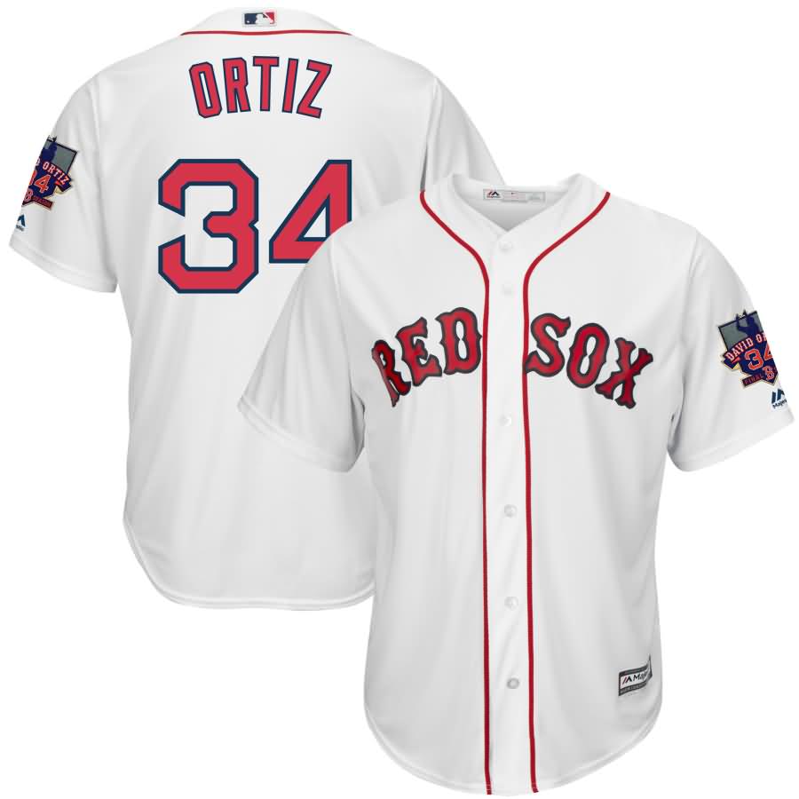 David Ortiz Boston Red Sox Majestic Cool Base Jersey with Retirement Patch - White