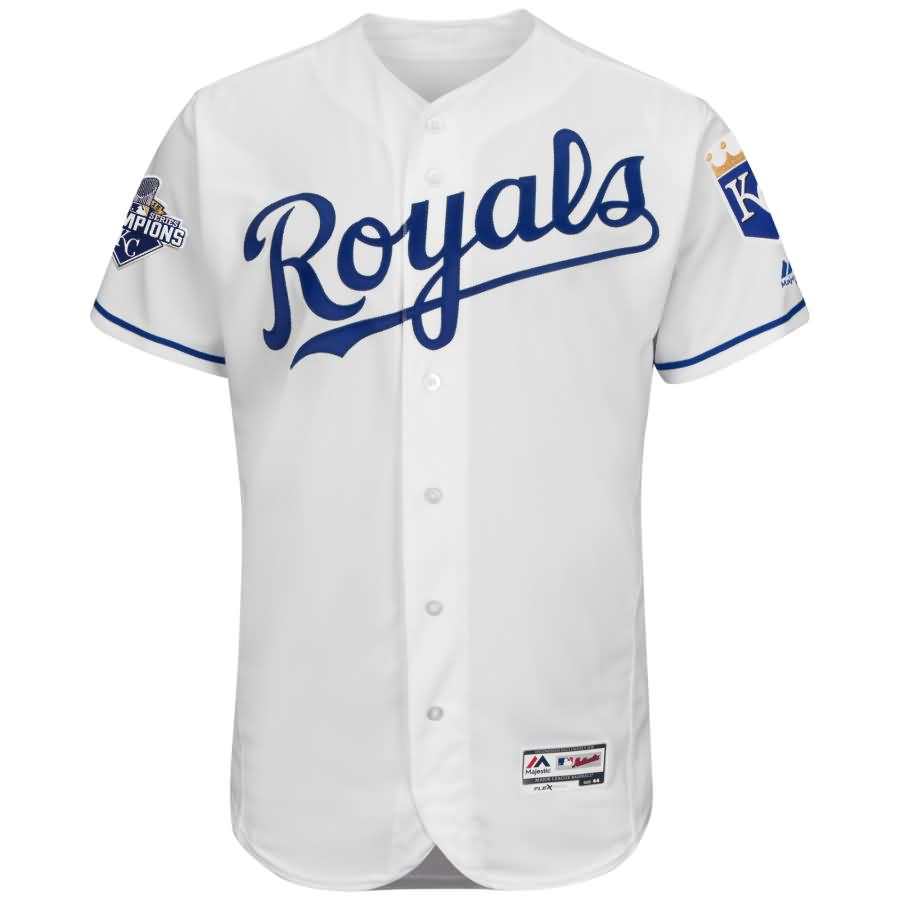 Kansas City Royals Majestic Home 2015 World Series Champions Commemorative Flex Base Team Jersey - White