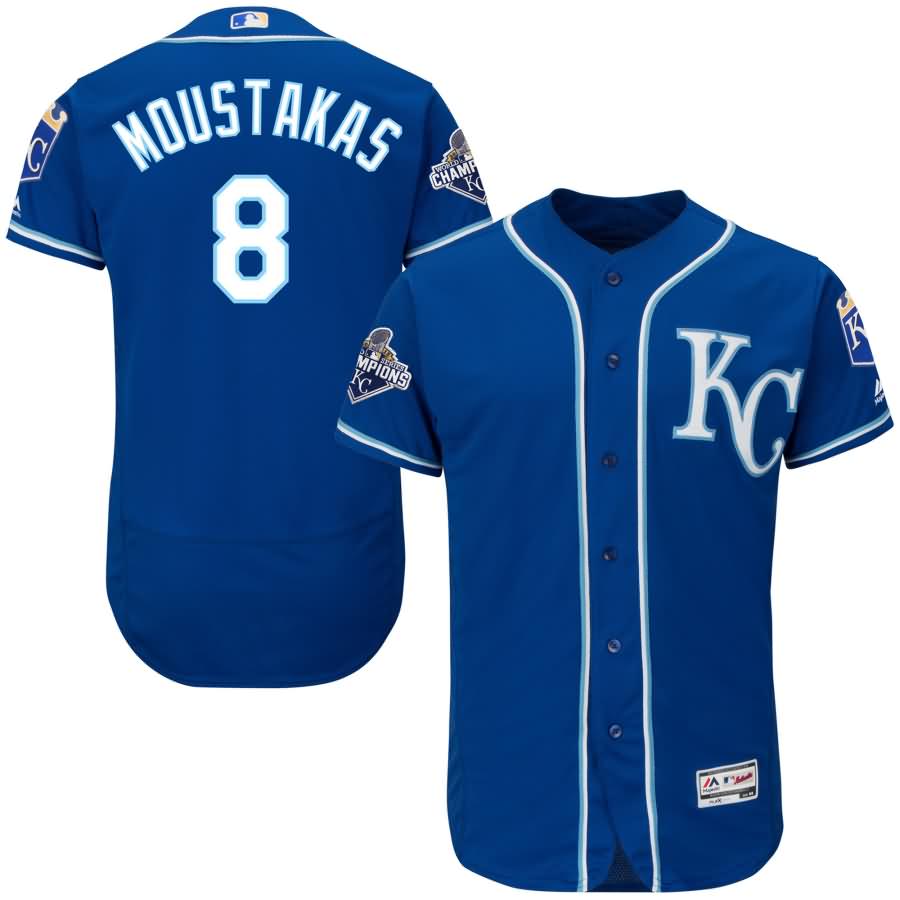 Mike Moustakas Kansas City Royals Majestic Alternate Flex Base Player Jersey with World Series Commemorative Patch - Royal