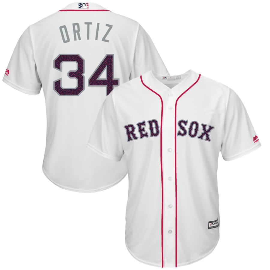 David Ortiz Boston Red Sox Majestic Fashion Stars & Stripes Cool Base Player Jersey - White