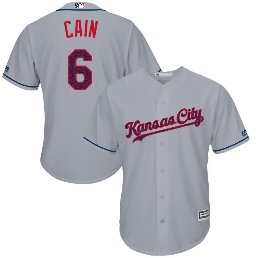 Lorenzo Cain Kansas City Royals Majestic Fashion Stars & Stripes Cool Base Player Jersey - Gray