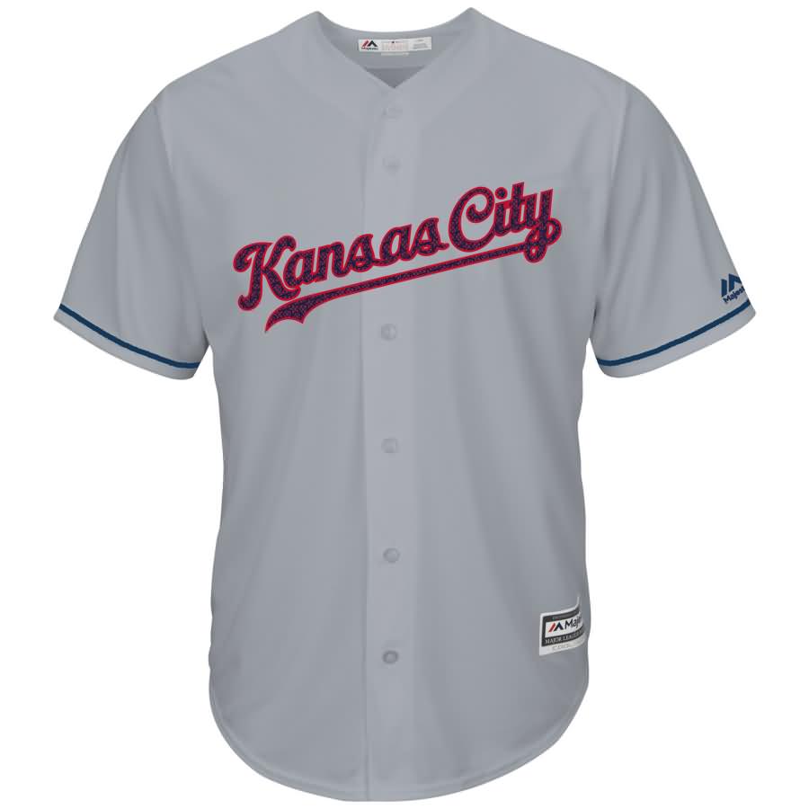 Lorenzo Cain Kansas City Royals Majestic Fashion Stars & Stripes Cool Base Player Jersey - Gray