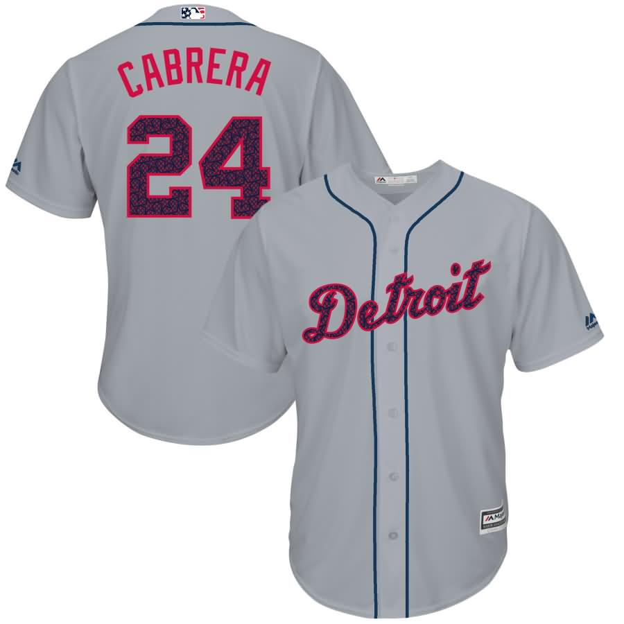 Miguel Cabrera Detroit Tigers Majestic Fashion Stars & Stripes Cool Base Player Jersey - Gray