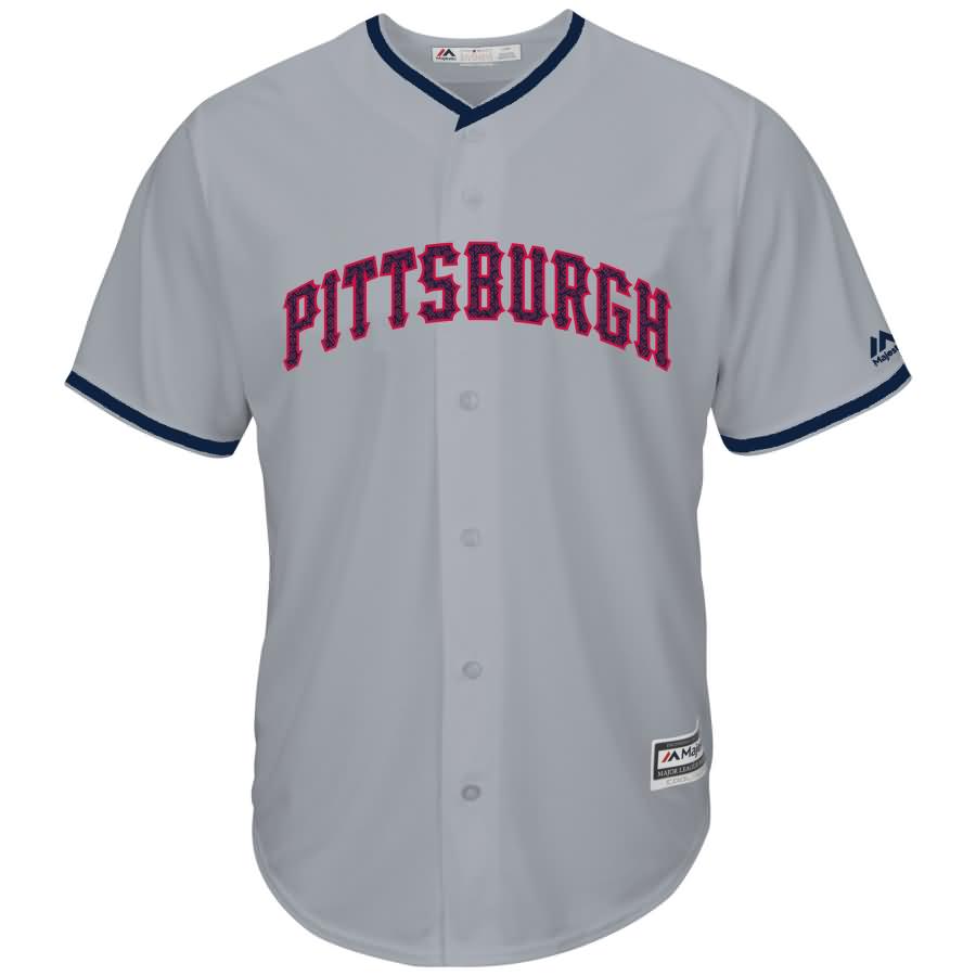 Pittsburgh Pirates Majestic Fashion Stars & Stripes Cool Base Jersey - Gray