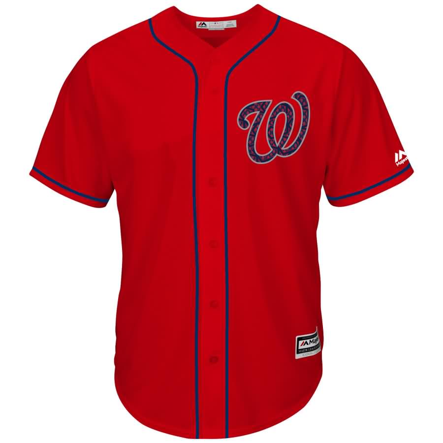 Washington Nationals Majestic Fashion Stars & Stripes Cool Base Jersey - Scarlet