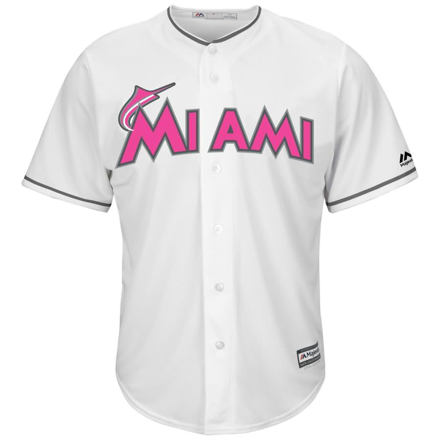 Miami Marlins Majestic Mother's Day Cool Base Replica Team Jersey - White