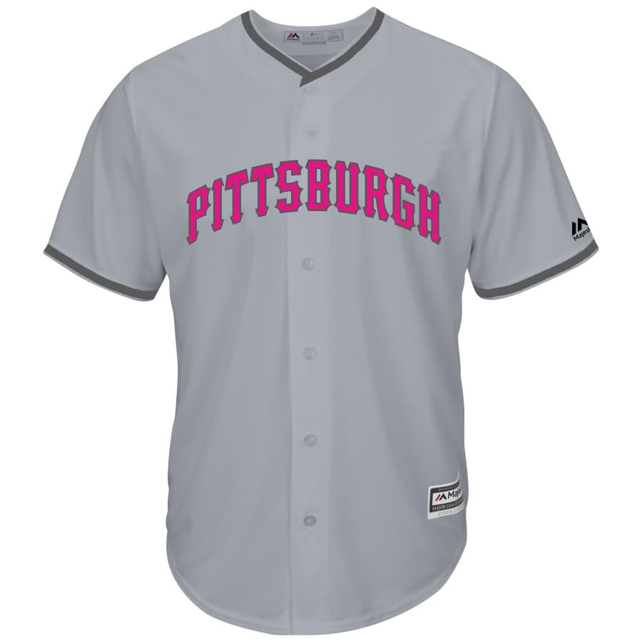 Pittsburgh Pirates Majestic Mother's Day Cool Base Replica Team Jersey - Gray