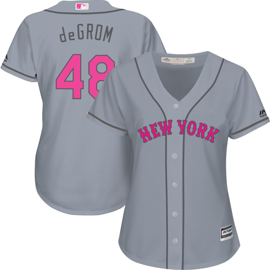 Jacob deGrom New York Mets Majestic Women's Mother's Day Cool Base Replica Jersey - Gray