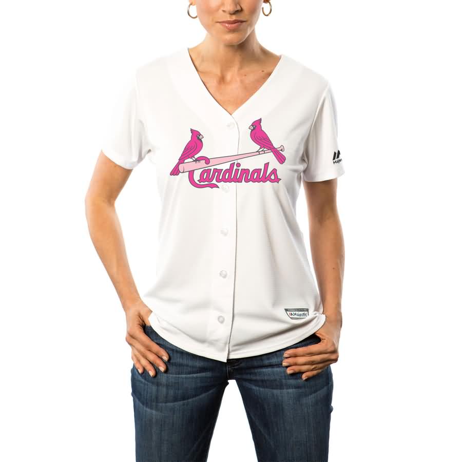 St. Louis Cardinals Majestic Women's Mother's Day Cool Base Replica Team Jersey - White