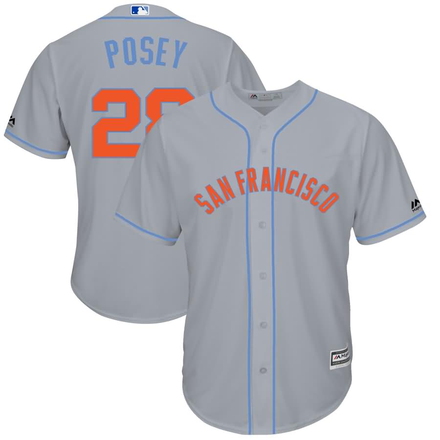 Buster Posey San Francisco Giants Majestic Father's Day Cool Base Replica Jersey - Gray