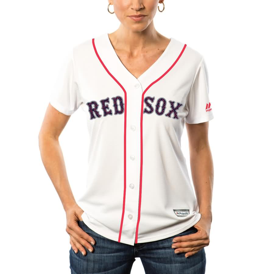 David Ortiz Boston Red Sox Majestic Women's Fashion Stars & Stripes Cool Base Player Jersey - White