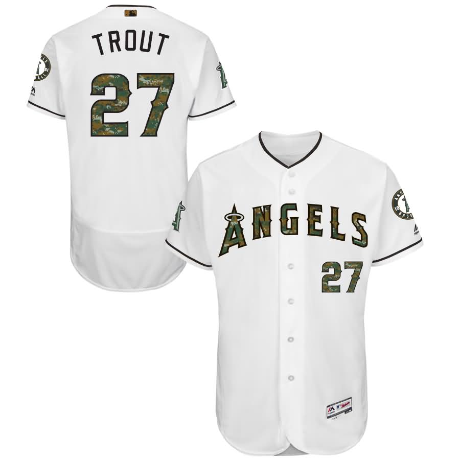 Mike Trout Los Angeles Angels Majestic Fashion 2016 Memorial Day Flex Base Jersey - White