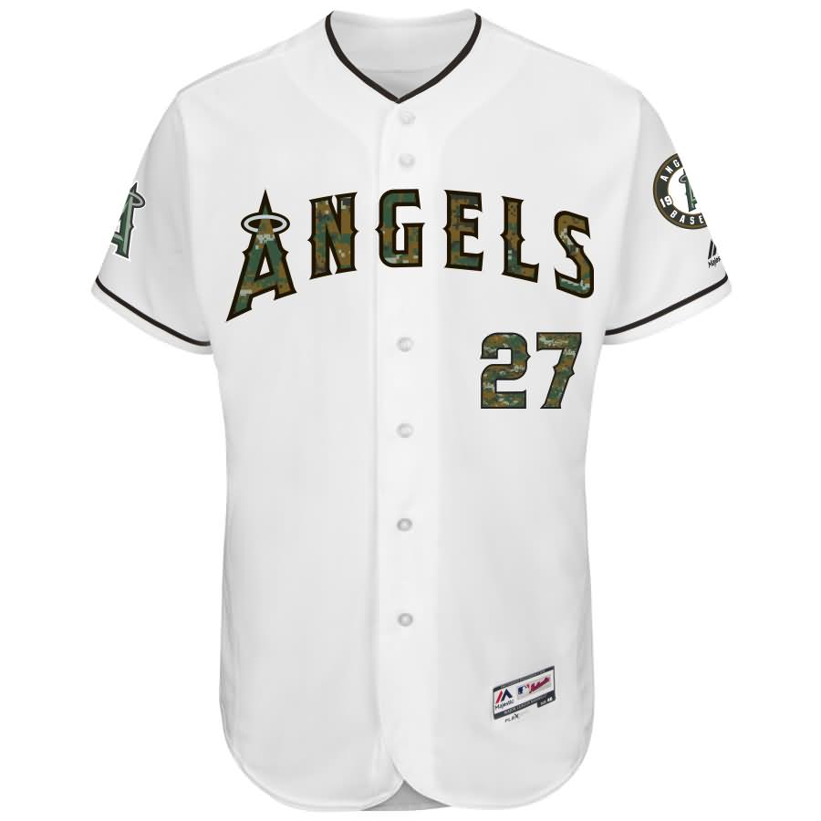 Mike Trout Los Angeles Angels Majestic Fashion 2016 Memorial Day Flex Base Jersey - White