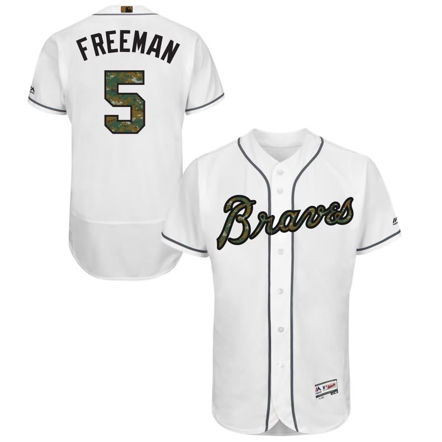 Freddie Freeman Atlanta Braves Majestic Fashion 2016 Memorial Day Flex Base Jersey - White