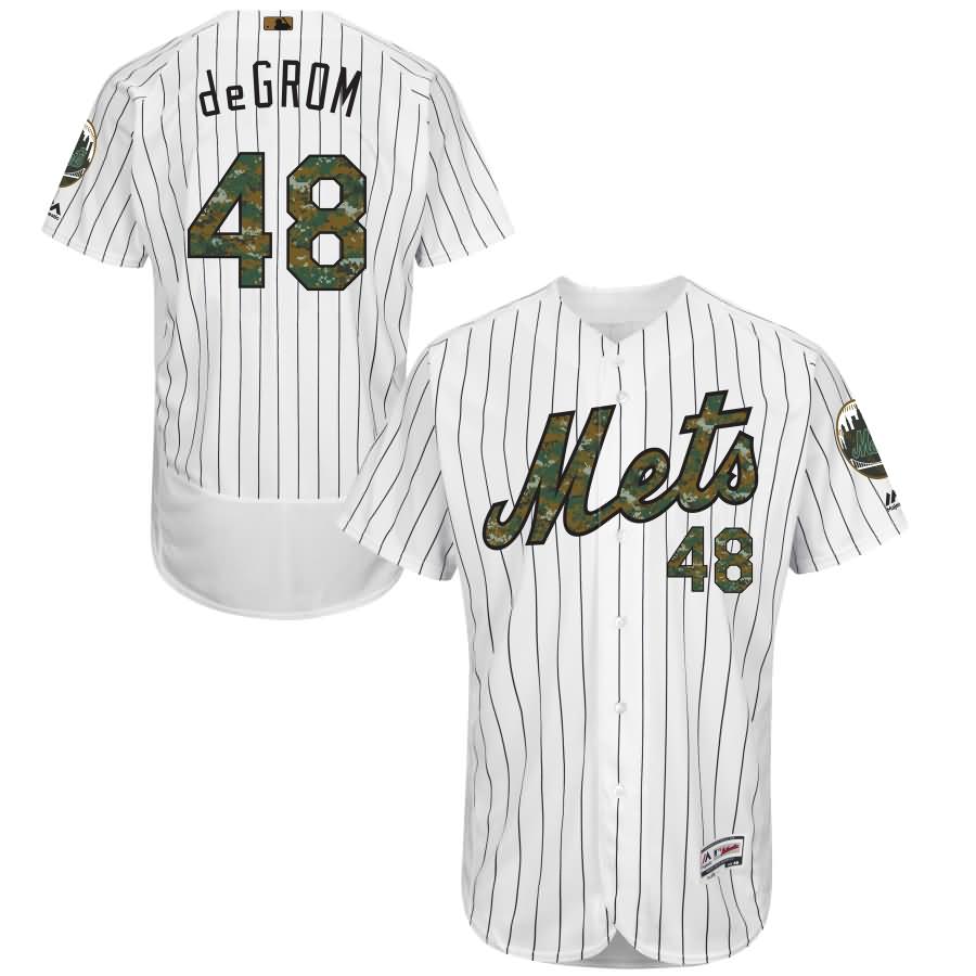 Jacob deGrom New York Mets Majestic Fashion 2016 Memorial Day Flex Base Jersey - White