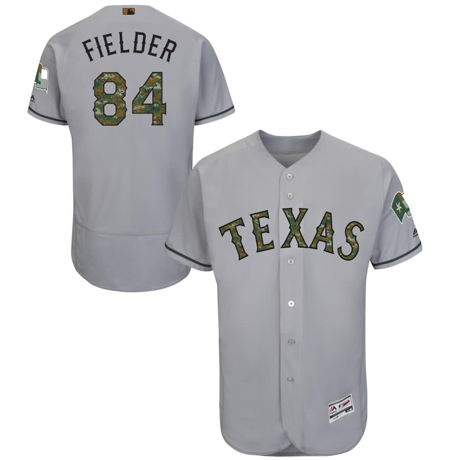 Prince Fielder Texas Rangers Majestic Fashion 2016 Memorial Day Flex Base Jersey - Gray