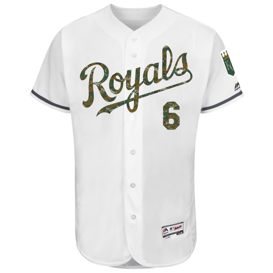 Lorenzo Cain Kansas City Royals Majestic Fashion 2016 Memorial Day Flex Base Jersey - White