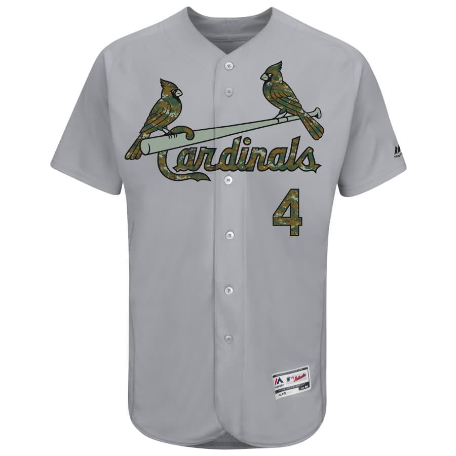 Yadier Molina St. Louis Cardinals Majestic Fashion 2016 Memorial Day Flex Base Jersey - Gray