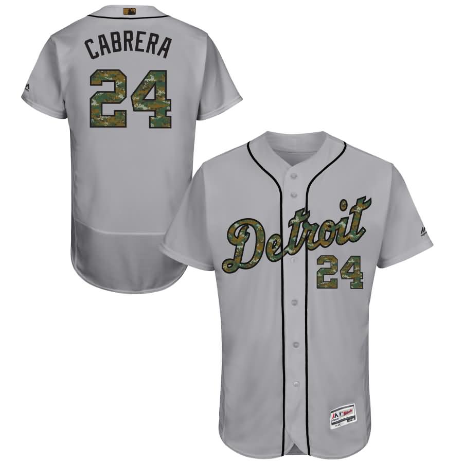 Miguel Cabrera Detroit Tigers Majestic Fashion 2016 Memorial Day Flex Base Jersey - Gray