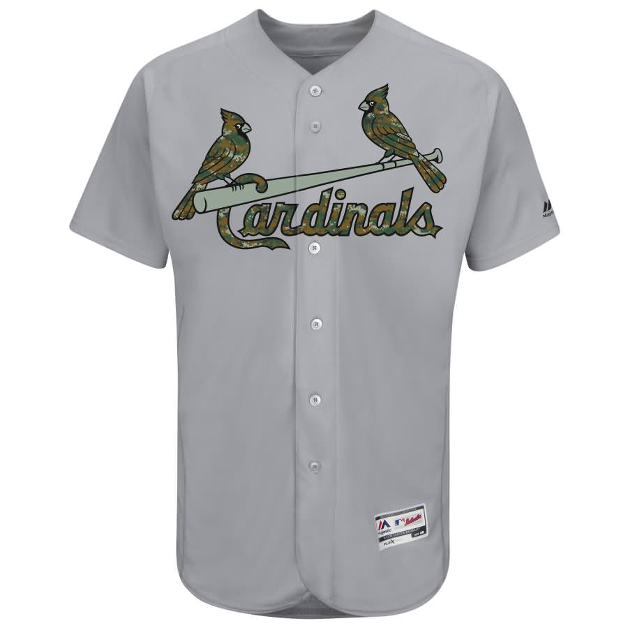 St. Louis Cardinals Majestic Fashion 2016 Memorial Day Flex Base Team Jersey - Gray