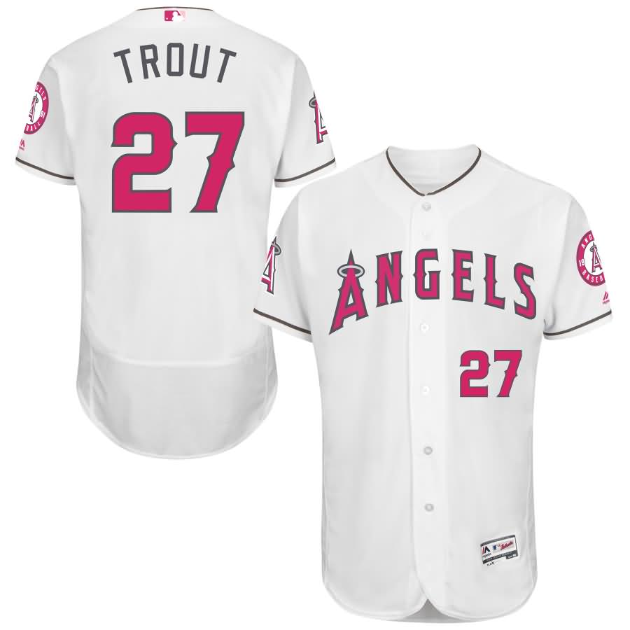 Mike Trout Los Angeles Angels Majestic Mother's Day Flex Base Jersey - White