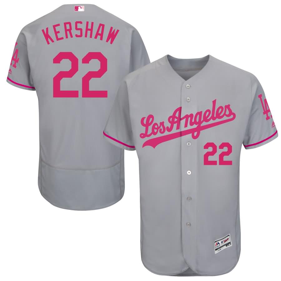 Clayton Kershaw Los Angeles Dodgers Majestic Mother's Day Flex Base Jersey - Gray