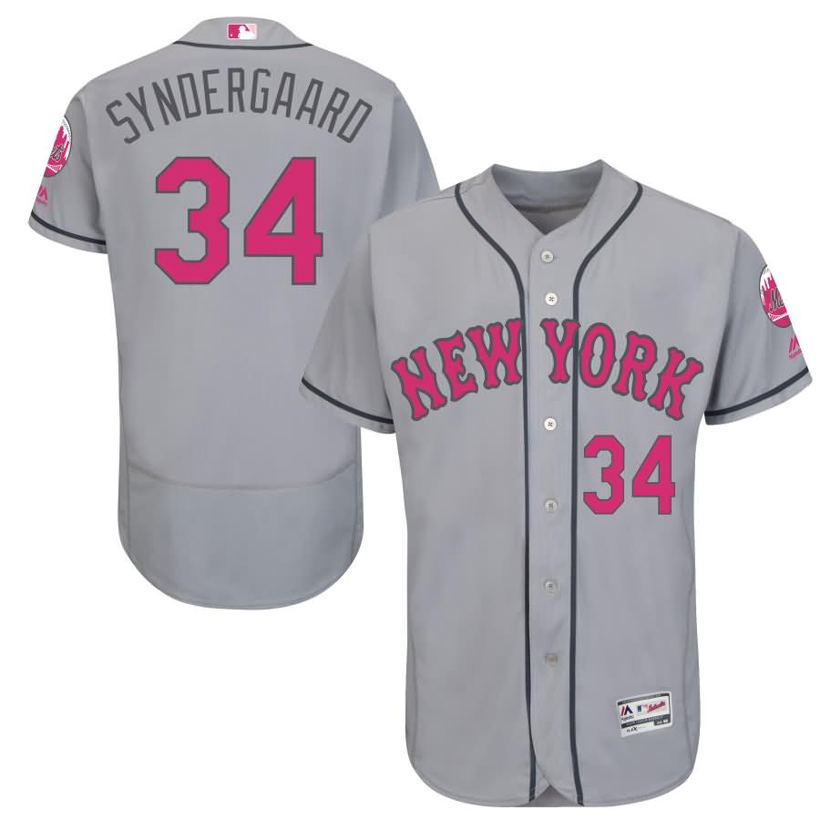 Noah Syndergaard New York Mets Majestic Mother's Day Flex Base Jersey - Gray