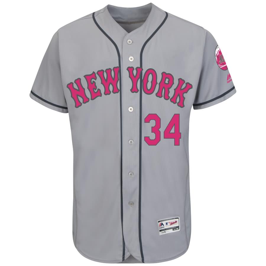 Noah Syndergaard New York Mets Majestic Mother's Day Flex Base Jersey - Gray