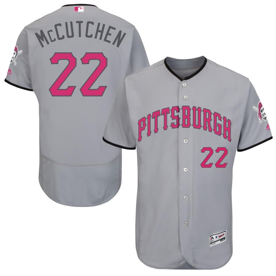 Andrew McCutchen Pittsburgh Pirates Majestic Mother's Day Flex Base Jersey - Gray