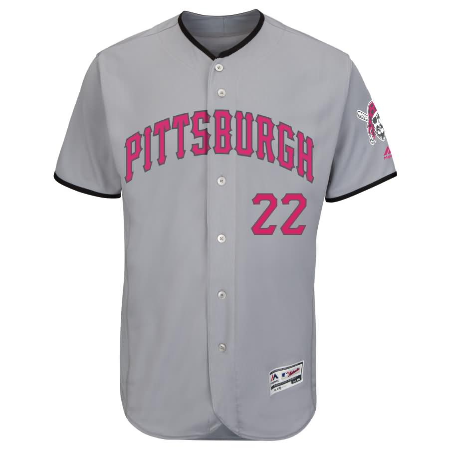 Andrew McCutchen Pittsburgh Pirates Majestic Mother's Day Flex Base Jersey - Gray