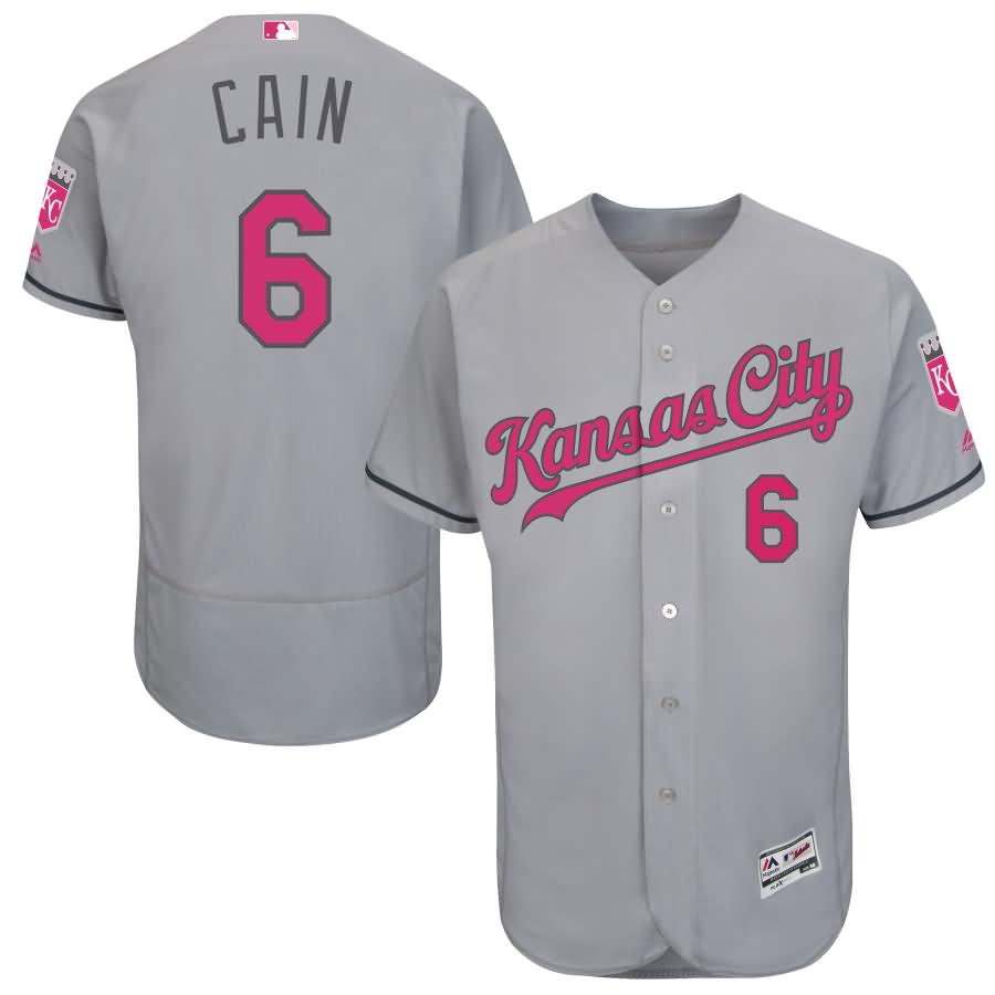 Lorenzo Cain Kansas City Royals Majestic Mother's Day Flex Base Jersey - Gray