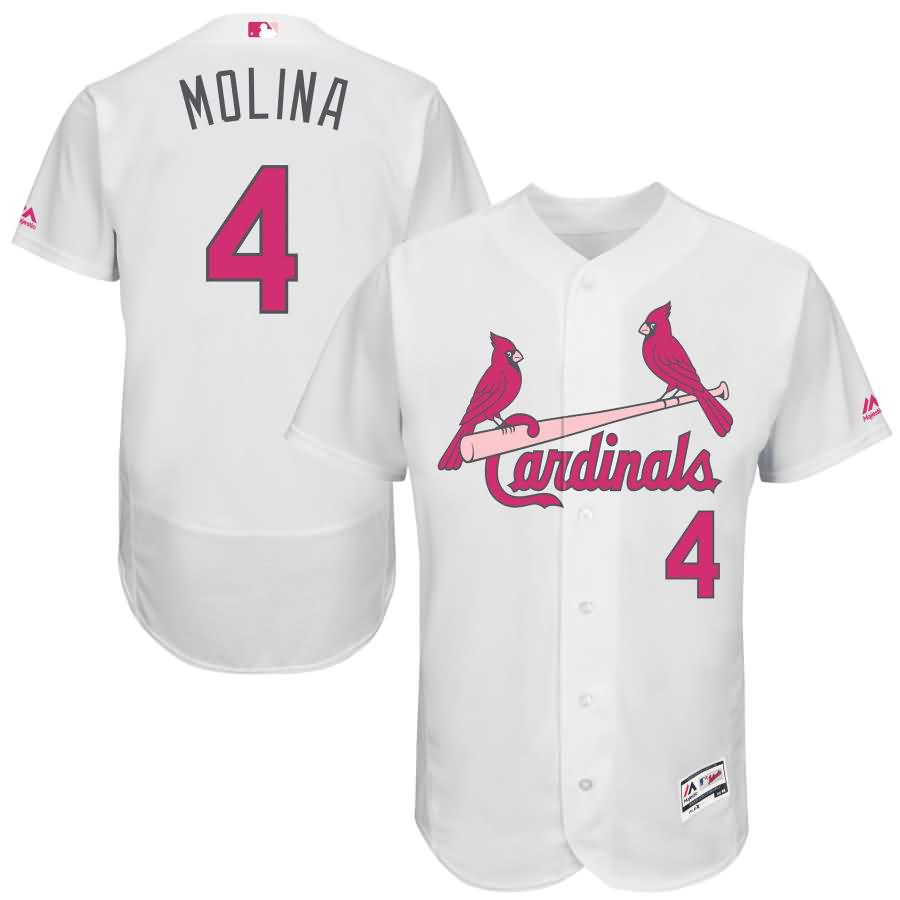 Yadier Molina St. Louis Cardinals Majestic Mother's Day Flex Base Jersey - White