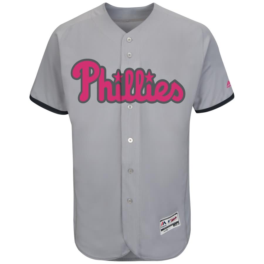 Philadelphia Phillies Majestic Mother's Day Flex Base Team Jersey - Gray