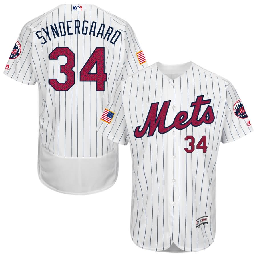 Noah Syndergaard New York Mets Majestic Fashion Stars & Stripes Flex Base Player Jersey - White