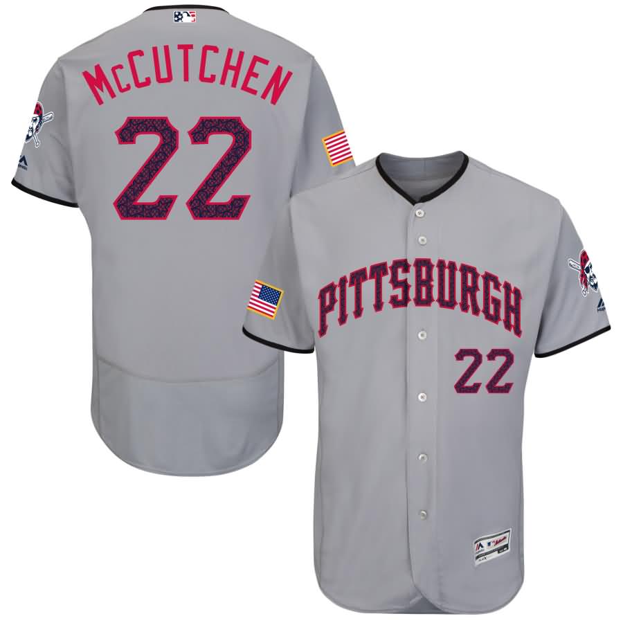 Andrew McCutchen Pittsburgh Pirates Majestic Fashion Stars & Stripes Flex Base Player Jersey - Gray