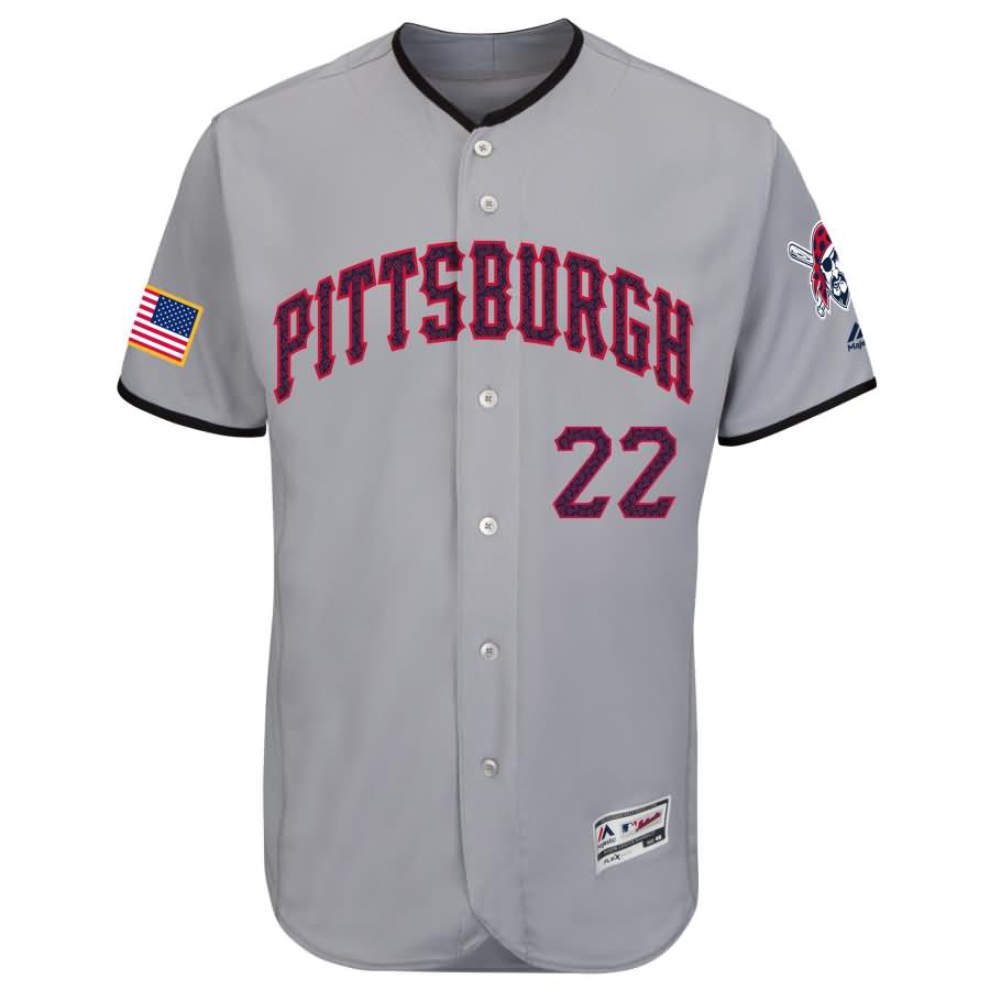 Andrew McCutchen Pittsburgh Pirates Majestic Fashion Stars & Stripes Flex Base Player Jersey - Gray