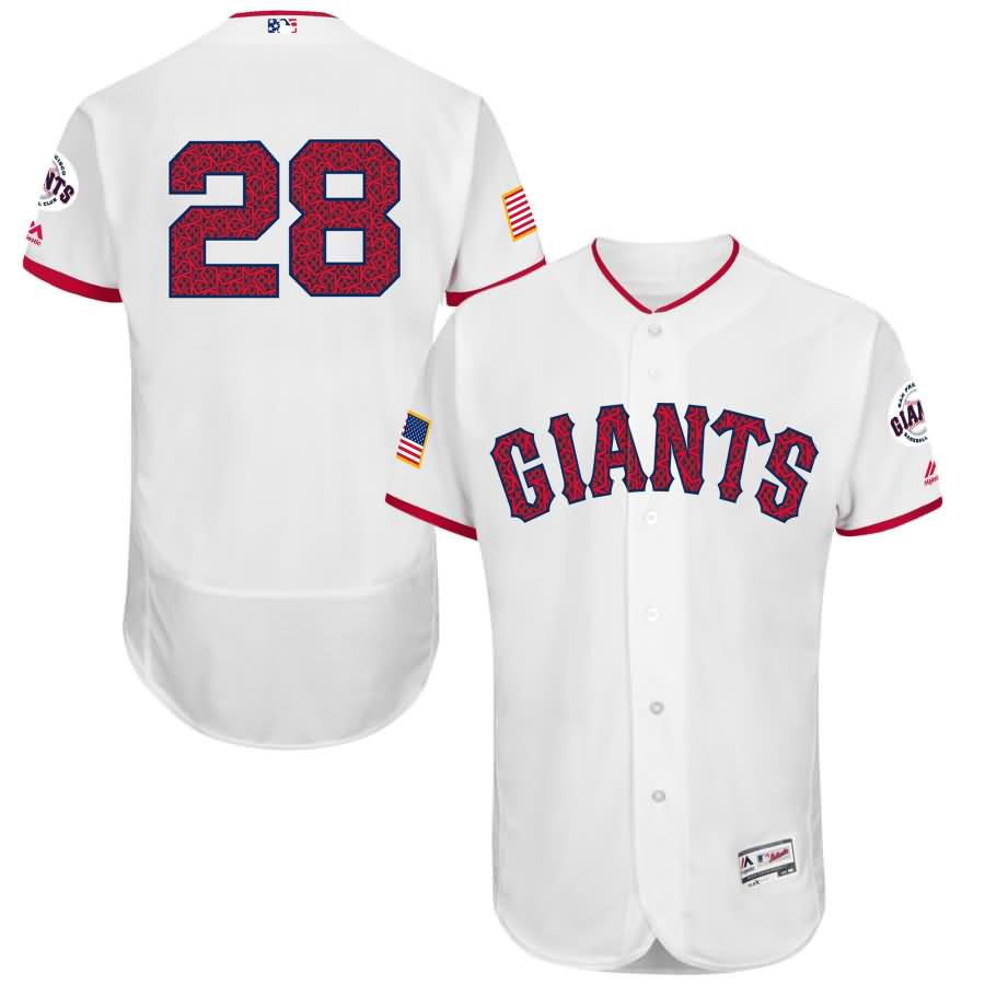 Buster Posey San Francisco Giants Majestic Fashion Stars & Stripes Flex Base Player Jersey - White