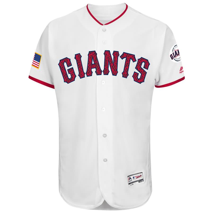 Madison Bumgarner San Francisco Giants Majestic Fashion Stars & Stripes Flex Base Player Jersey - White