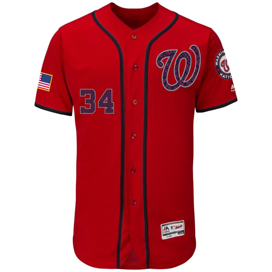 Bryce Harper Washington Nationals Majestic Fashion Stars & Stripes Flex Base Player Jersey - Scarlet