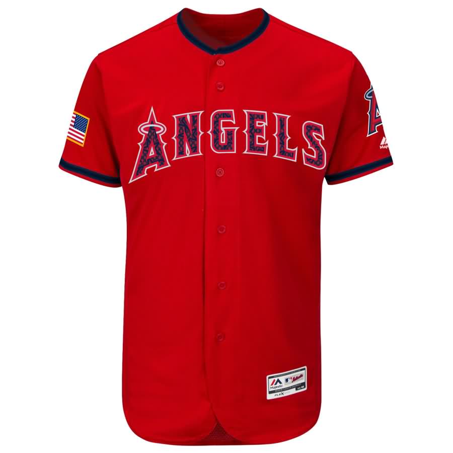 Los Angeles Angels Majestic Fashion Stars & Stripes Flex Base Jersey - Scarlet