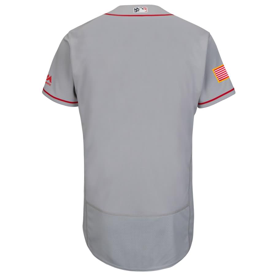 Atlanta Braves Majestic Fashion Stars & Stripes Flex Base Jersey - Gray