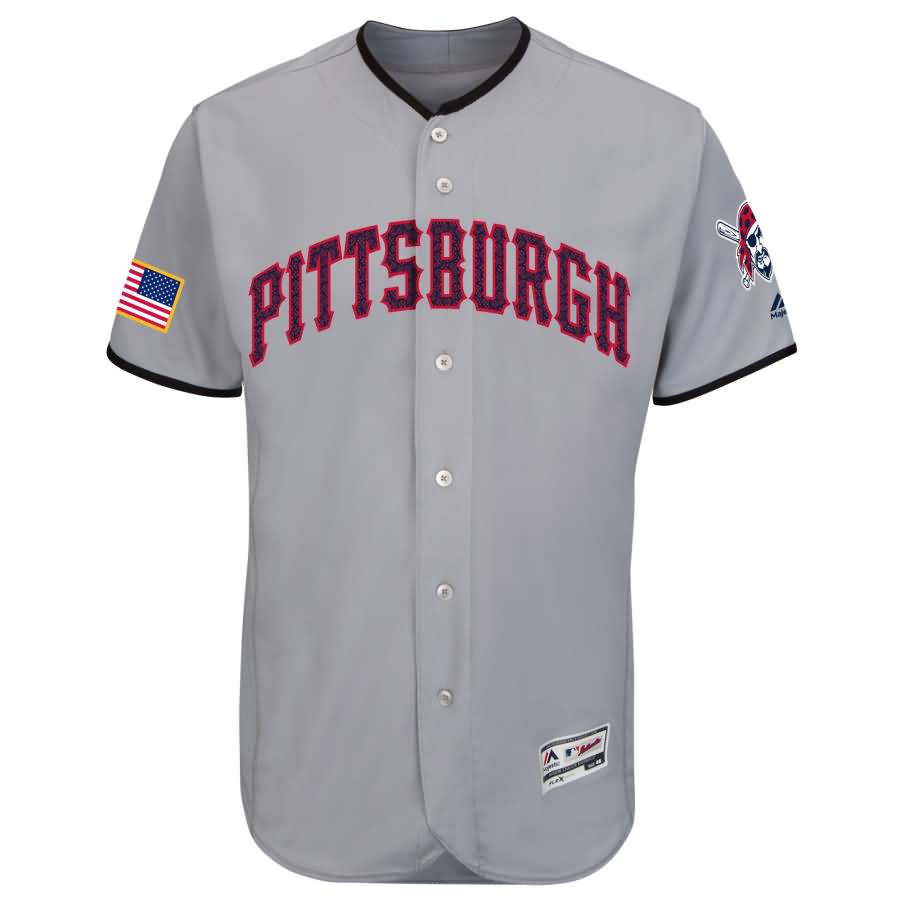 Pittsburgh Pirates Majestic Fashion Stars & Stripes Flex Base Jersey - Gray