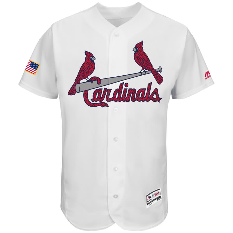 St. Louis Cardinals Majestic Fashion Stars & Stripes Flex Base Jersey - White