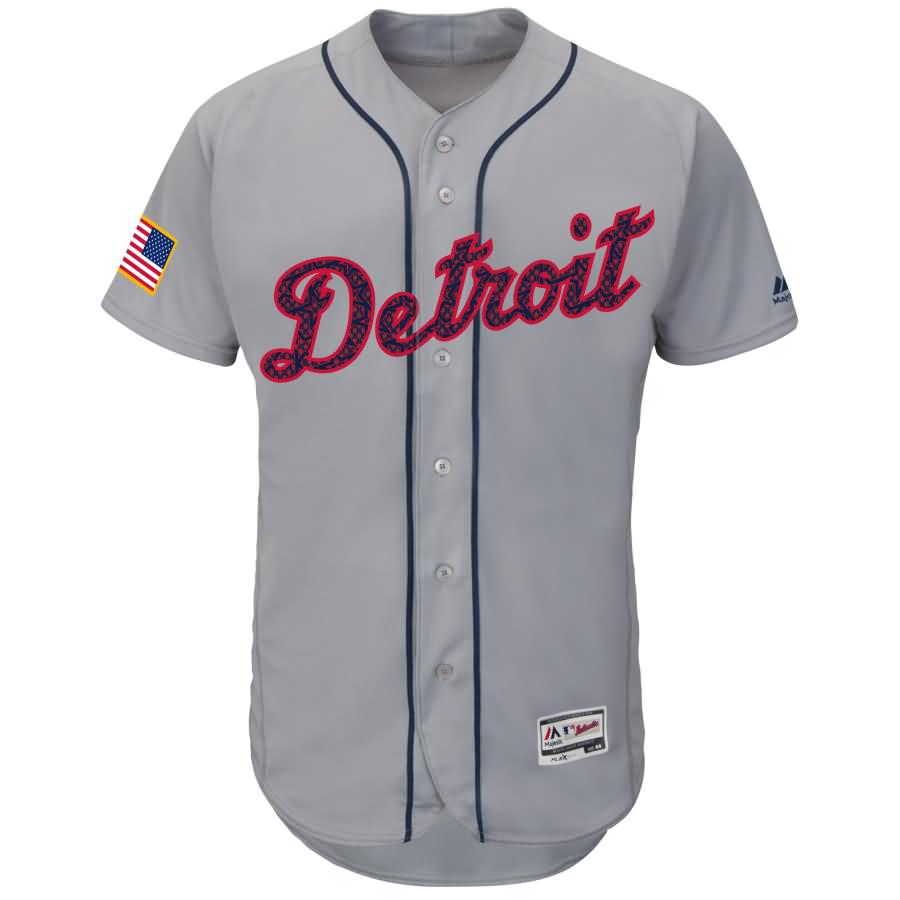 Detroit Tigers Majestic Fashion Stars & Stripes Flex Base Jersey - Gray