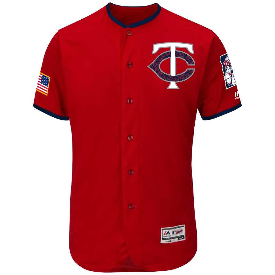 Minnesota Twins Majestic Fashion Stars & Stripes Flex Base Jersey - Scarlet