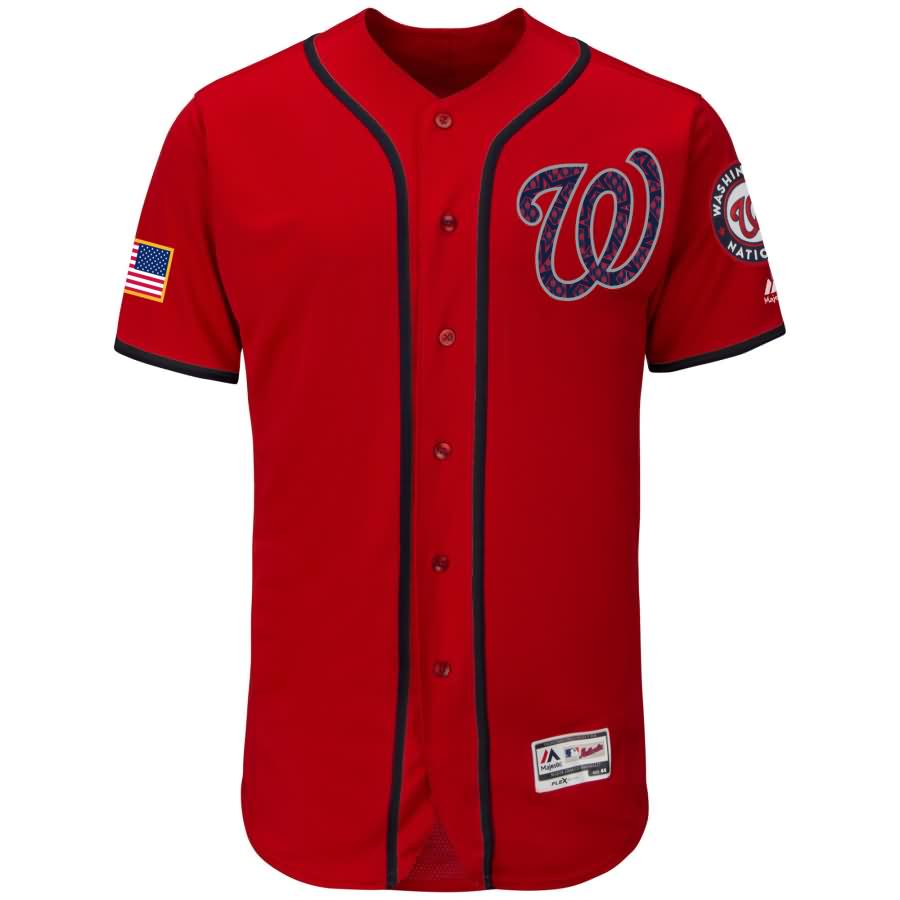 Washington Nationals Majestic Fashion Stars & Stripes Flex Base Jersey - Scarlet