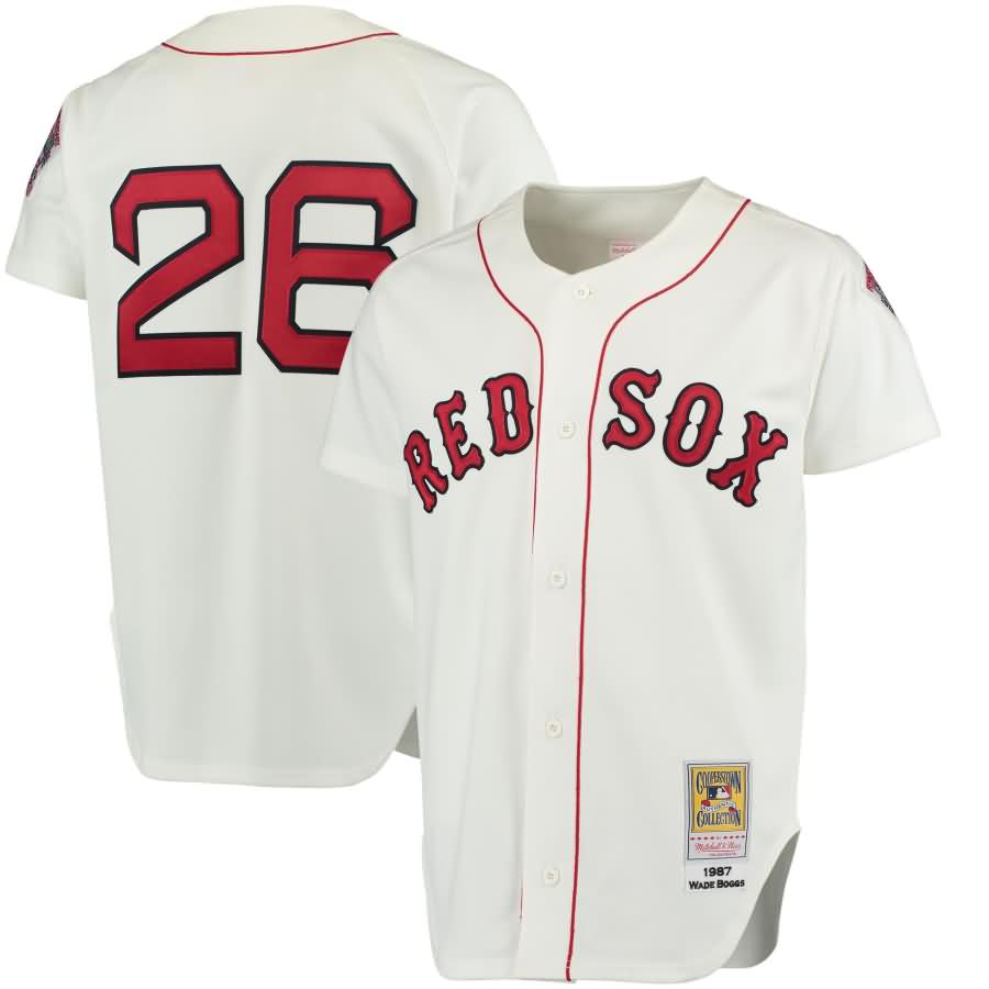 Wade Boggs Boston Red Sox Mitchell & Ness Cooperstown Collection Authentic Throwback Replica Jersey - White