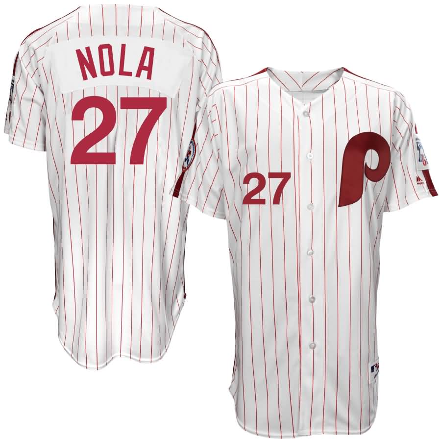 Aaron Nola Philadelphia Phillies Majestic Authentic 1976 Turn Back the Clock Player Jersey - White/Scarlet